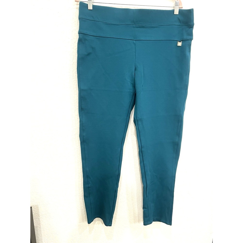 Anne Klein Teal Pull-On High Waist Stretch Pants Women's XL Leggings Yoga Lounge